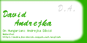 david andrejka business card